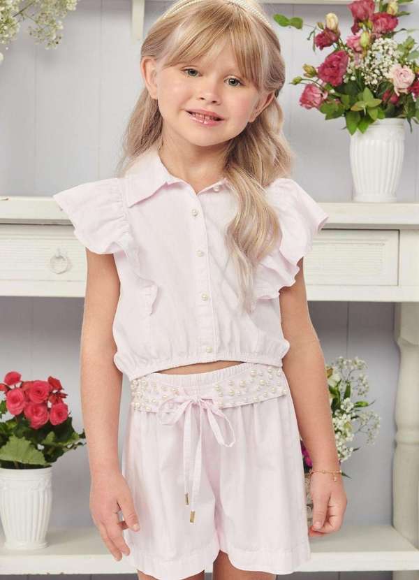 Infanti - Conjunto Festa Shorts Bata Branco Infanti Branco