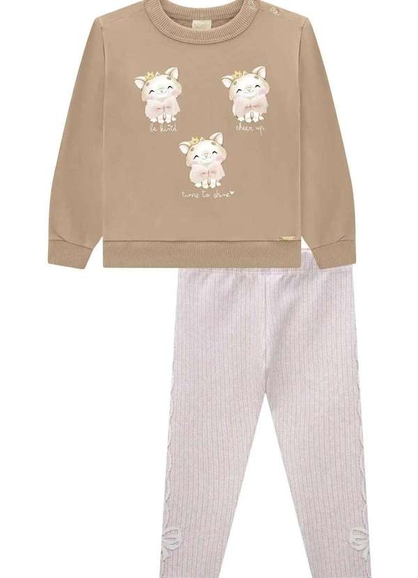 Infanti - Conjunto Infanti Menina Estampado Verde Estampado