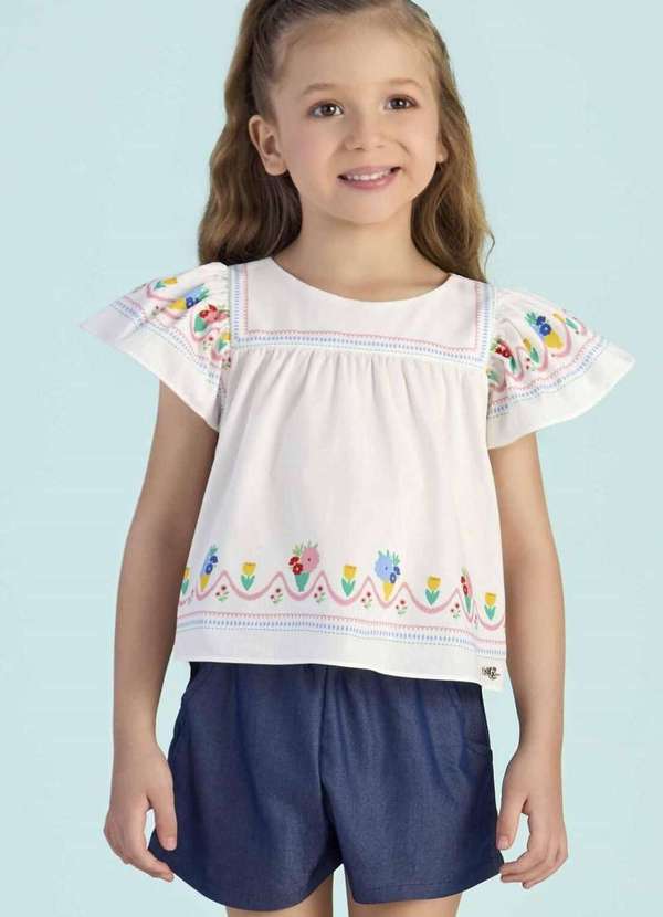 Mon Sucré - Conjunto Infantil Estampado Mon Sucré Branco