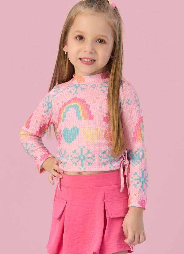 Mon Sucré - Conjunto Infantil Estampado Pink Manga Longa Mon Sucré Estampado