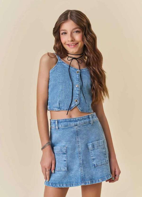 Vic&vicky - Conjunto Infantil Menina Jeans Vic&Vick Jeans