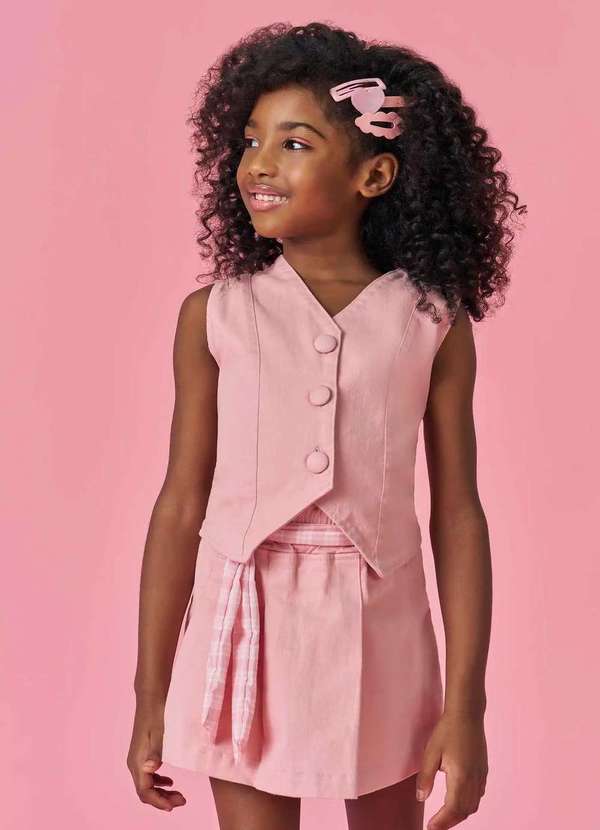 Kukiê - Conjunto Infantil Menina Rosa Kukiê Rosa