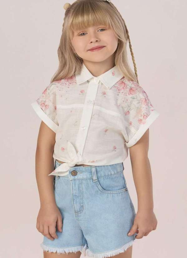 Petit Cherie - Conjunto Infantil Shorts Petit Cherie Estampado