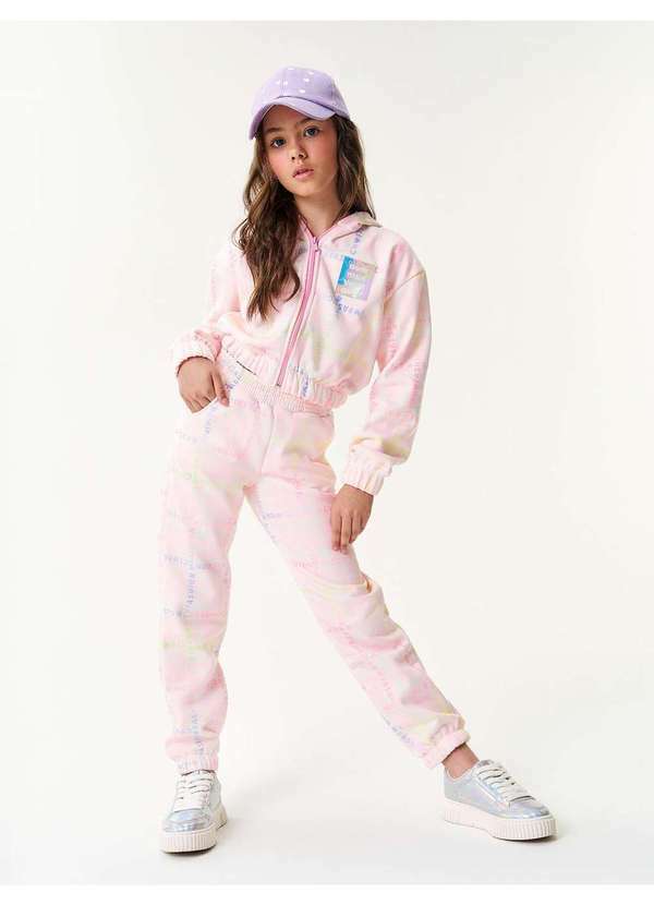 Catavento - Conjunto Jaqueta e Calça Jogger Total Print Rosa Catavento Estampado