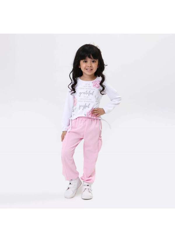 Carol e Dani - Conjunto Longo Menina Infantil Rosa Carol e Dani Rosa 1