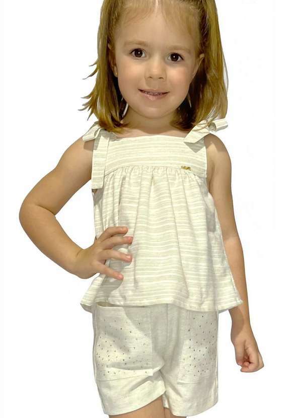 Vigat - Conjunto Menina Branco Shorts Vigat Branco