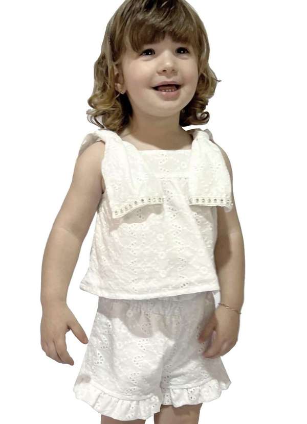 Vigat - Conjunto Menina Branco Shorts Vigat Branco