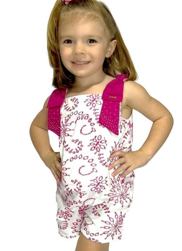 Vigat - Conjunto Menina Estampado Shorts Vigat Rosa