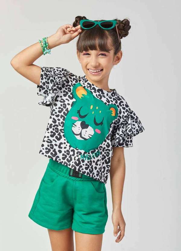 Mylu - Conjunto Menina Shorts Estampado Mylu Estampado
