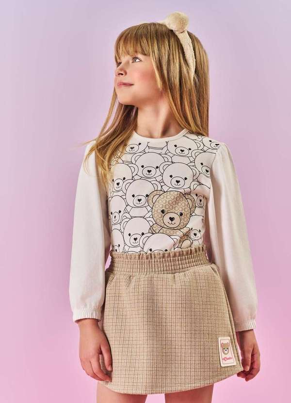 Cinti - Conjunto Menina Shorts Saia Infantil Cinti Estampado