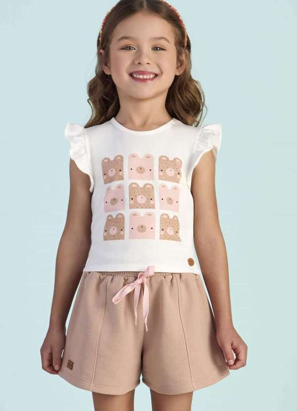 Mon Sucré - Conjunto Menina Ursos Shorts Estampado Monsucré Estampado