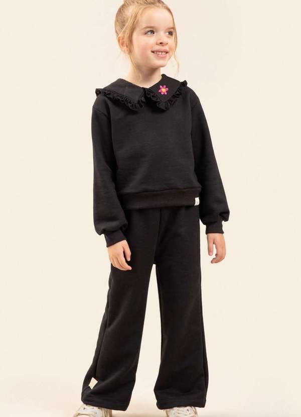 Bugbee - Conjunto Moletom Felpado Preto Bugbee Preto