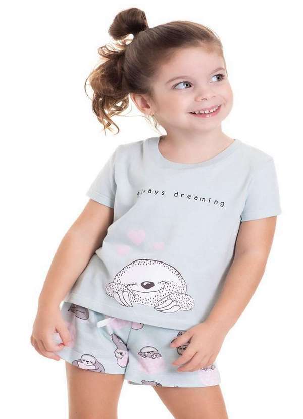 Tmx Kids & Teens - Conjunto Pijama Blusa Short Infantil Azul Tmx Azul