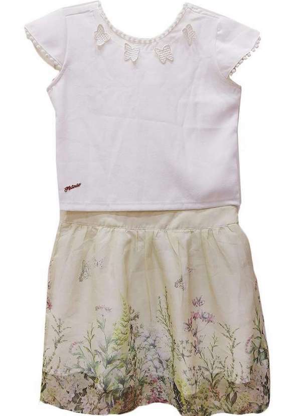 Clubz & Matinée - Conjunto Saia Estampado Verde Clubz & Matinée Verde