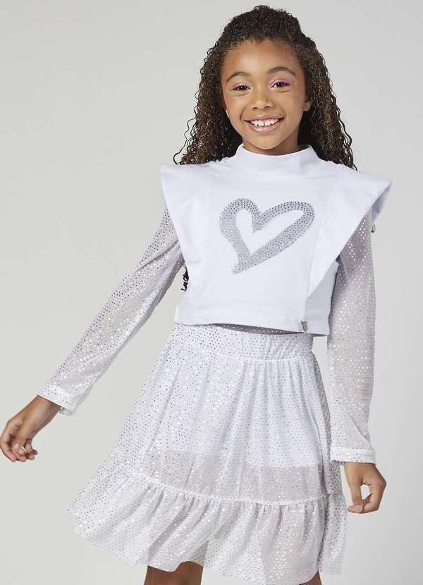 Mylu - Conjunto Saia Infantil Branco Mylu Branco