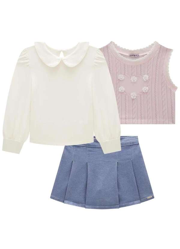 Infanti - Conjunto Saia Menina Tricot Infanti Estampado 2