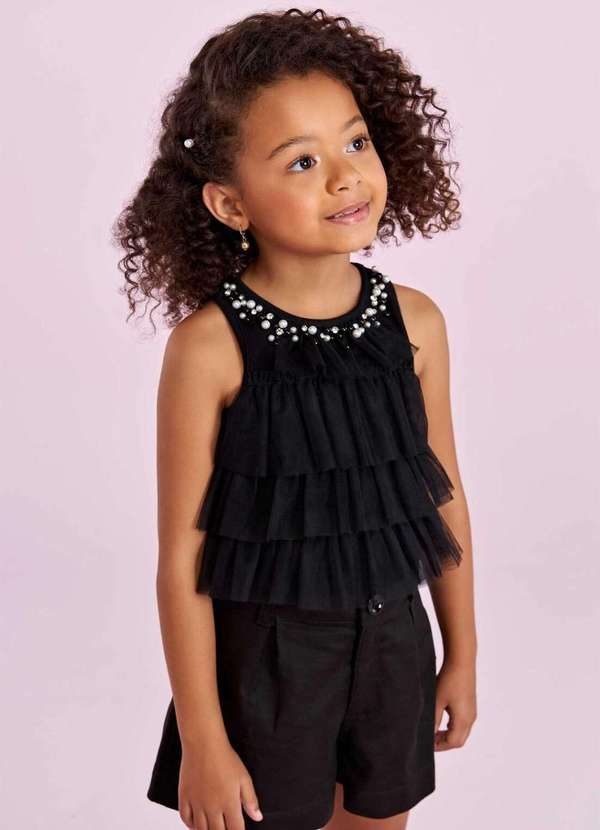 Petit Cherie - Conjunto Short Preto Menina Petit Cherie Preto 2