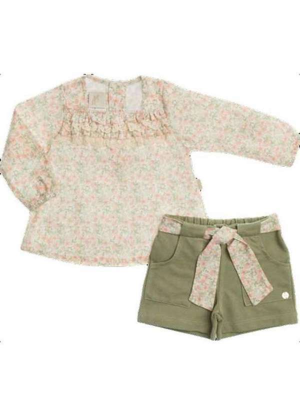 Anjos Baby - Conjunto Shorts Blusa Estampa Infantil Anjos Baby Estampado