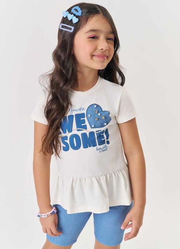 Kukiê - Conjunto Shorts Ciclista Menina Estampado Kukiê Estampado