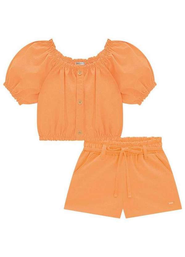 Infanti - Conjunto Shorts Cropped Laranja Infanti Infantil Laranja