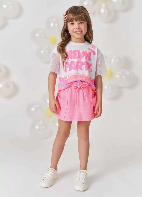 Kukiê - Conjunto Shorts Menina Estampado Kukiê Estampado