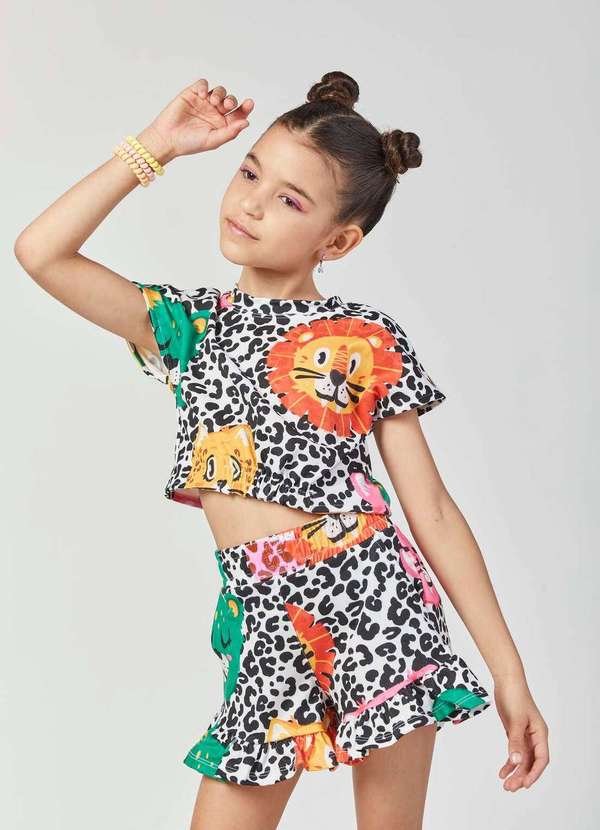 Mylu - Conjunto Shorts Menina Estampado Mylu Estampado