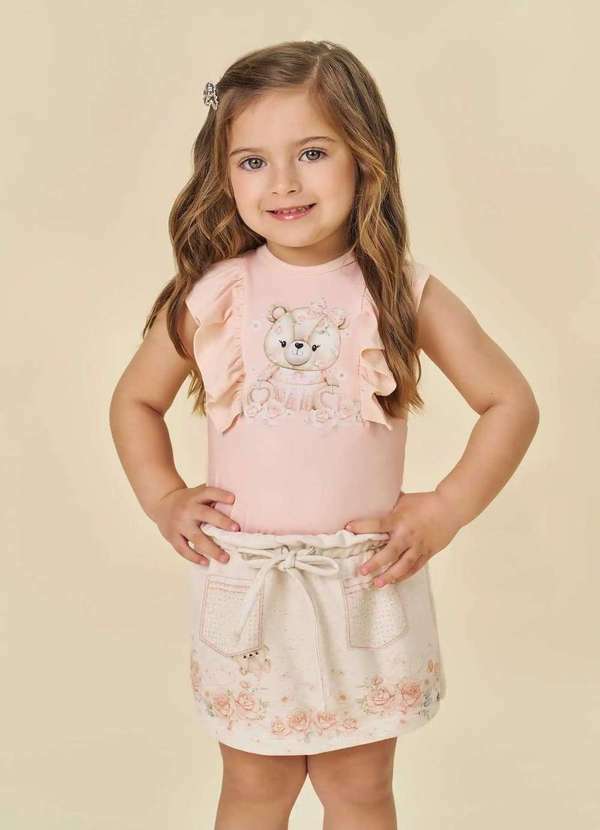 Infanti - Conjunto Shorts Saia Menina Infanti Nude