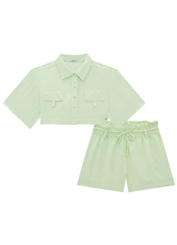 Lilimoon - Conjunto Shorts Verde Viscose Infantil Lilimoon Verde