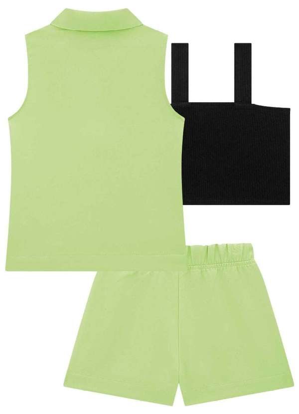Infanti - Conjunto Top Festa Shorts Blaser Neon Infanti Verde 3