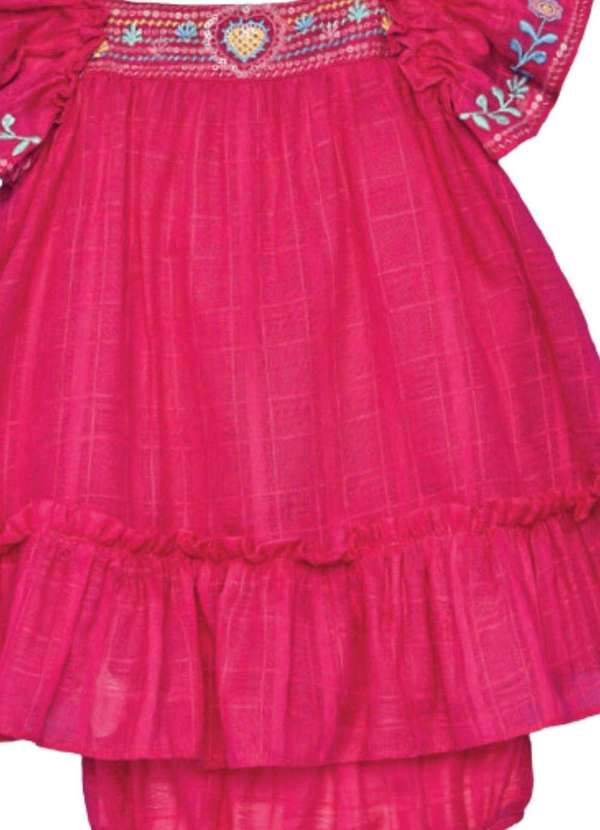 Petit Cherie - Conjunto Vestido Culote Rosa Infantil Petit Cherie Rosa 2