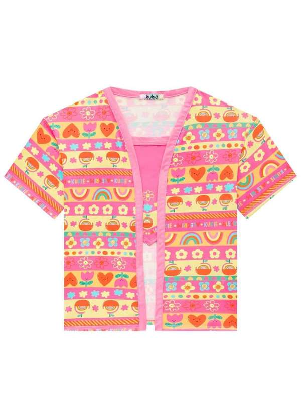 Kukiê - Trio Kimono e Top e Shorts Jeans Liz Rosa Kukiê Rosa 2