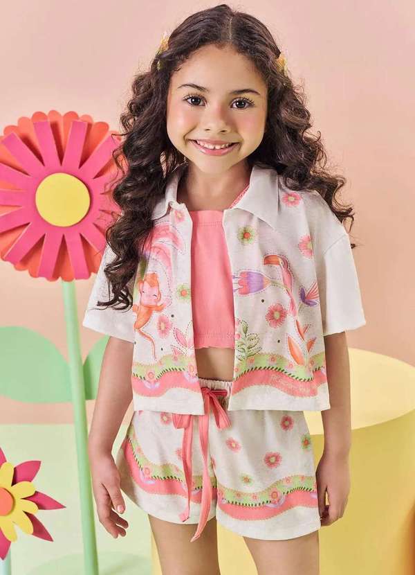 Kukiê - Conjunto 3 Peças Menina Estampado Kukiê Estampado