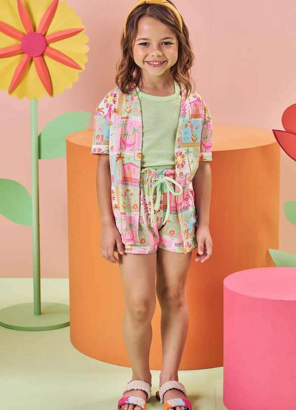 Kukiê - Conjunto 3 Peças Menina Estampado Kukiê Estampado