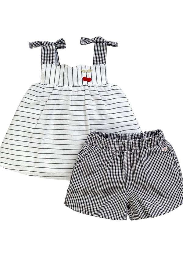 Anjos Baby - Conjunto Bata Shorts Menina Estampado Anjos Baby Estampado