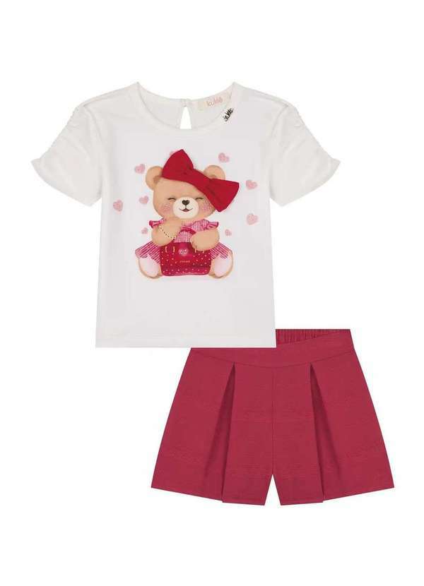 Kukiê - Conjunto Bebê Menina Estampado Shorts Kukiê Estampado
