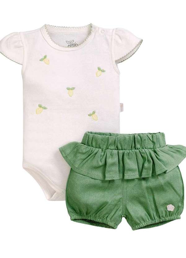 Anjos Baby - Conjunto Body Menina Estampado Anjos Baby Estampado