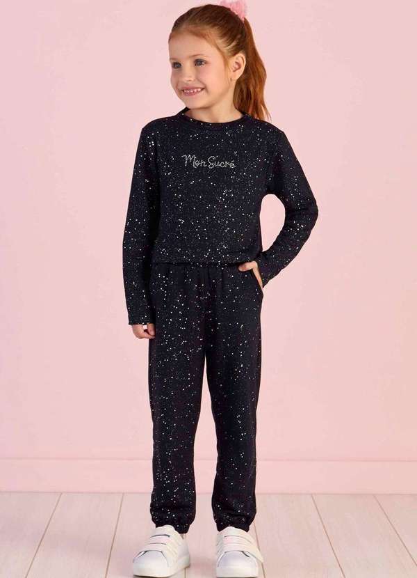 Mon Sucré - Conjunto Calça Moletom Preto Monsucré Preto