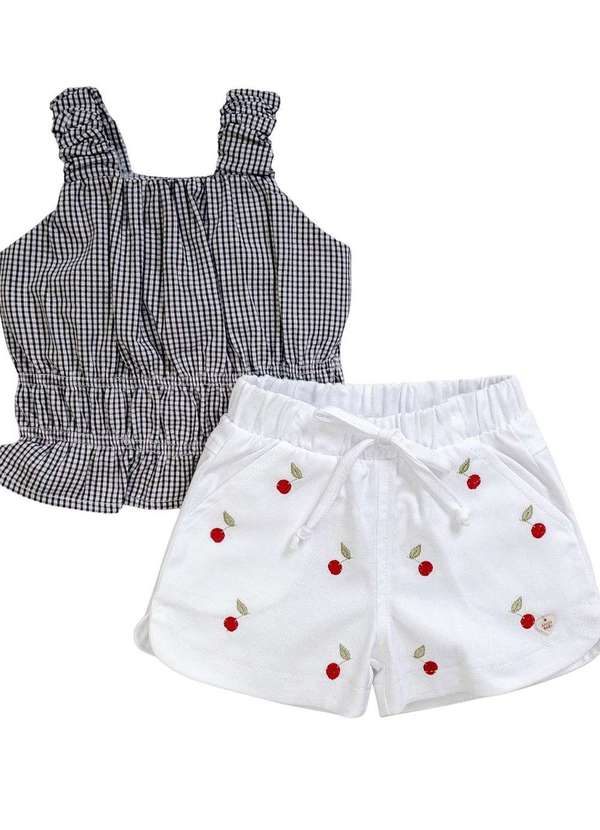 Anjos Baby - Conjunto Curto Menina Estampado Anjos Baby Estampado