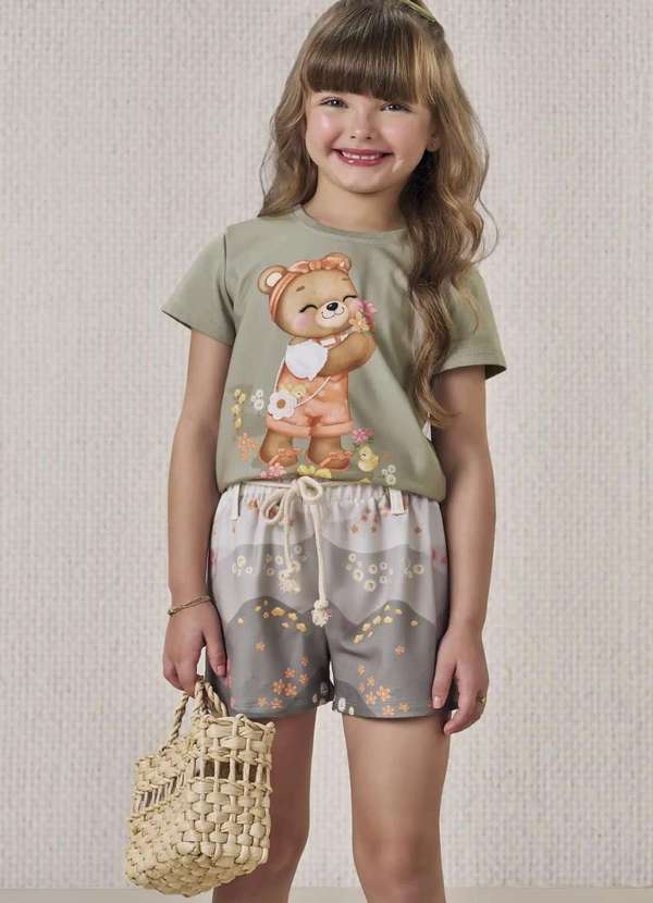 Infanti - Conjunto de Blusa em Meia Malha Menina Infanti Verde