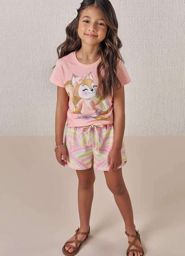 Infanti - Conjunto de Blusa Meia Malha Menina Infanti Rosa