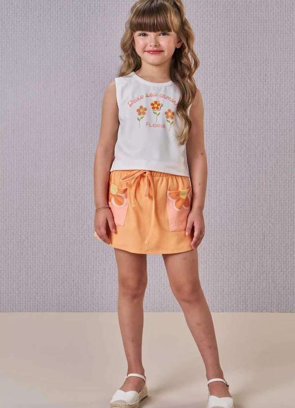 Infanti - Conjunto de Blusa Menina Boxy Infanti Laranja