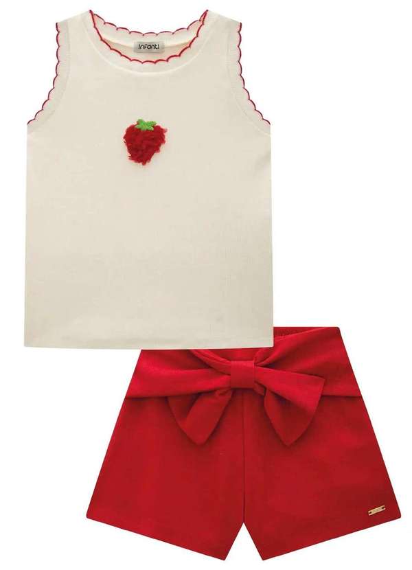 Infanti - Conjunto de Shorts Infantil Menina Infanti Branco 2