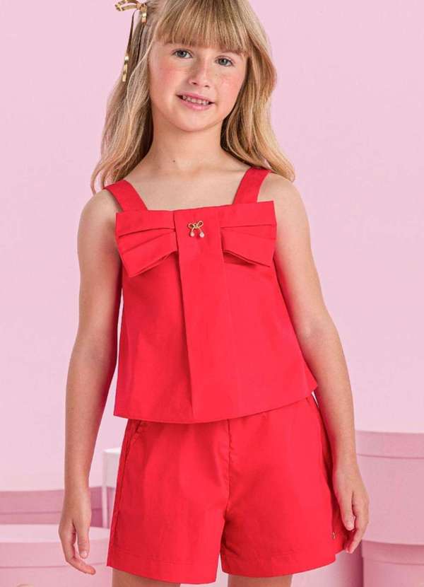 Petit Cherie - Conjunto de Shorts Infantil Vermelho Petit Cherie Vermelho