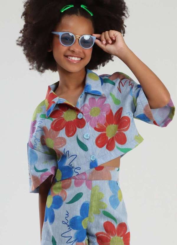 Mylu - Conjunto Estampado Menina Mylu Azul