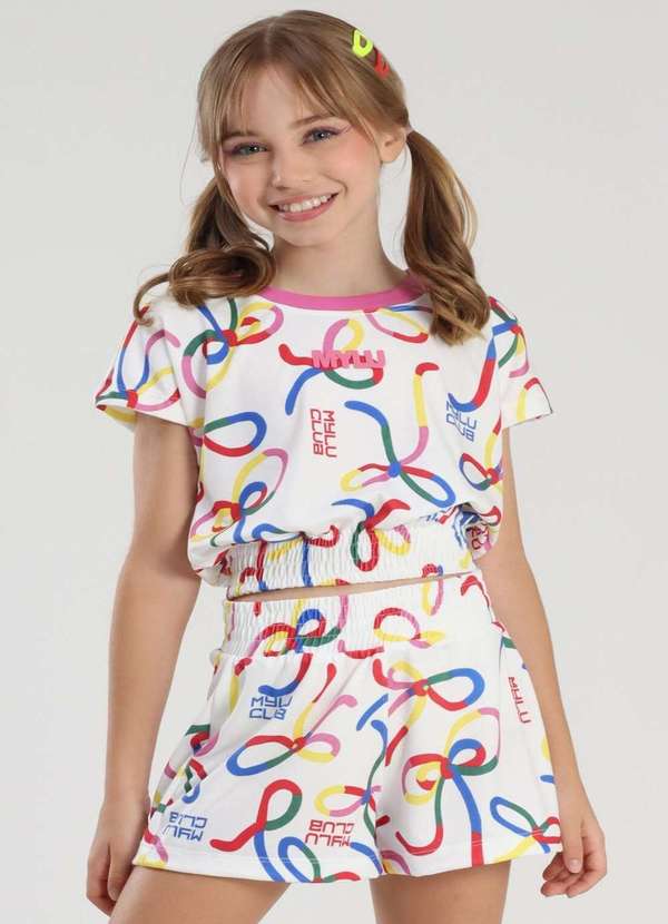 Mylu - Conjunto Estampado Menina Mylu Branco