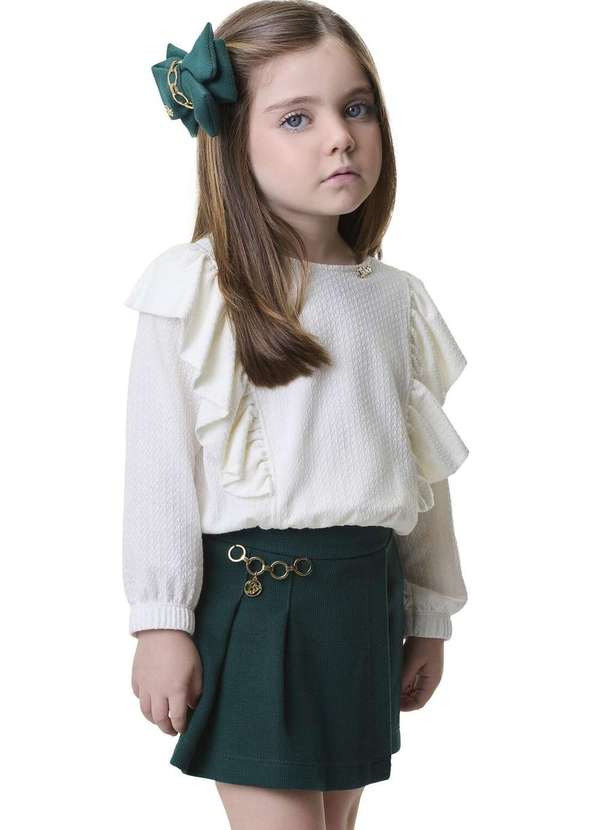 Bika Kids - Conjunto Infantil Elegante Menina Bika Kids Verde