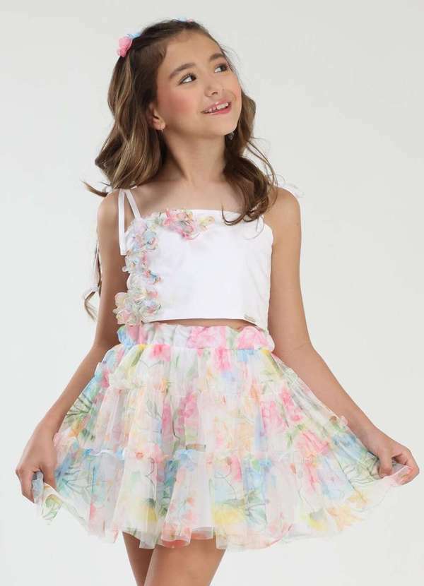 Luluzinha - Conjunto Infantil Festa Tule Luluzinha Estampado