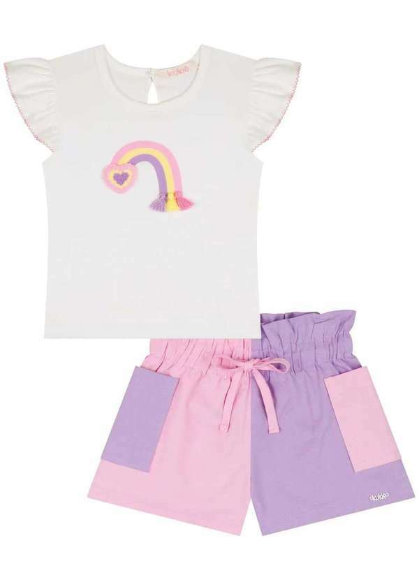 Kukiê - Conjunto Infantil Kukiê Arco-Íris Estampado