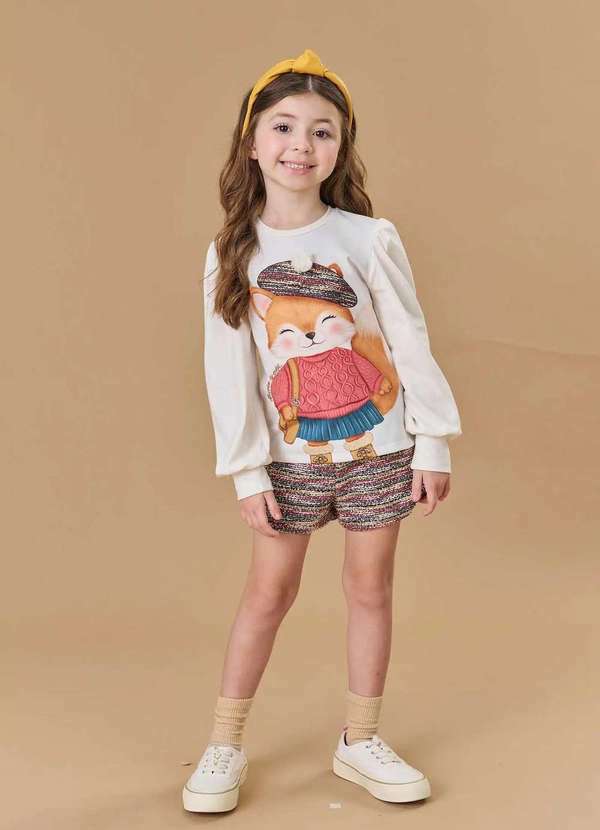 Kukiê - Conjunto Infantil Kukiê Raposa Fashion Estampado