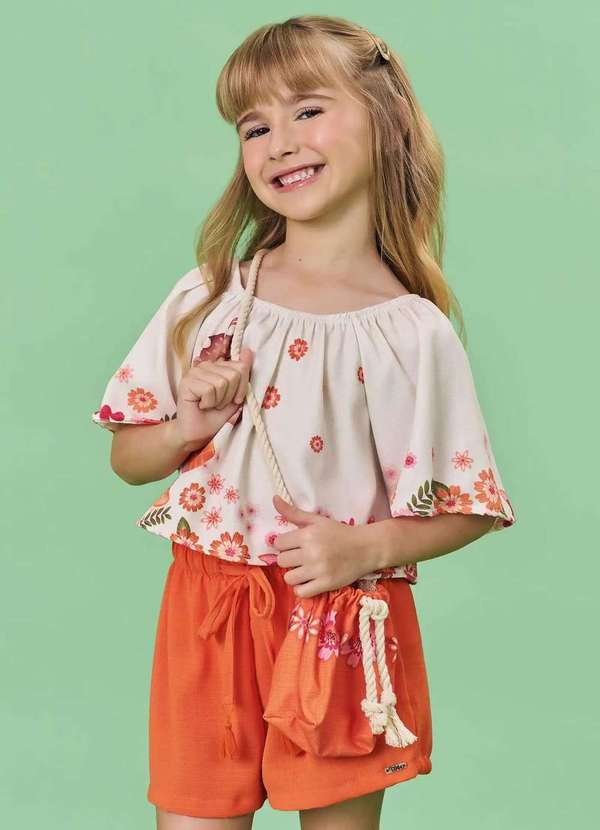 Infanti - Conjunto Infantil Menina Infanti Bolsa Estampado